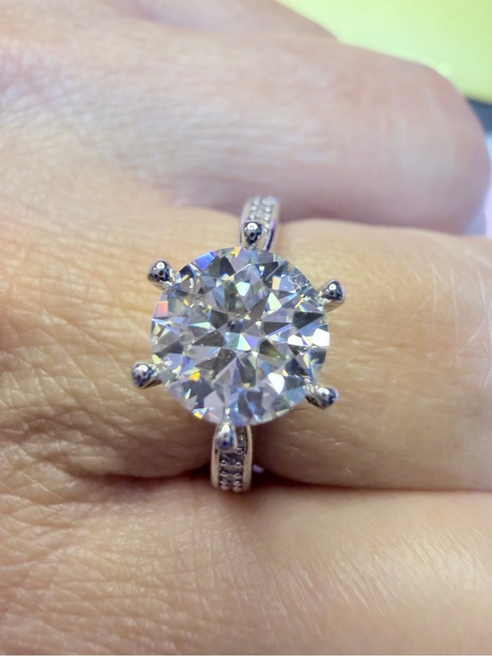 Wedding ring Jewelry - New Elegant 2 Carat Moissanite Ring with Pave' Band - Women Jewelry Size 7
